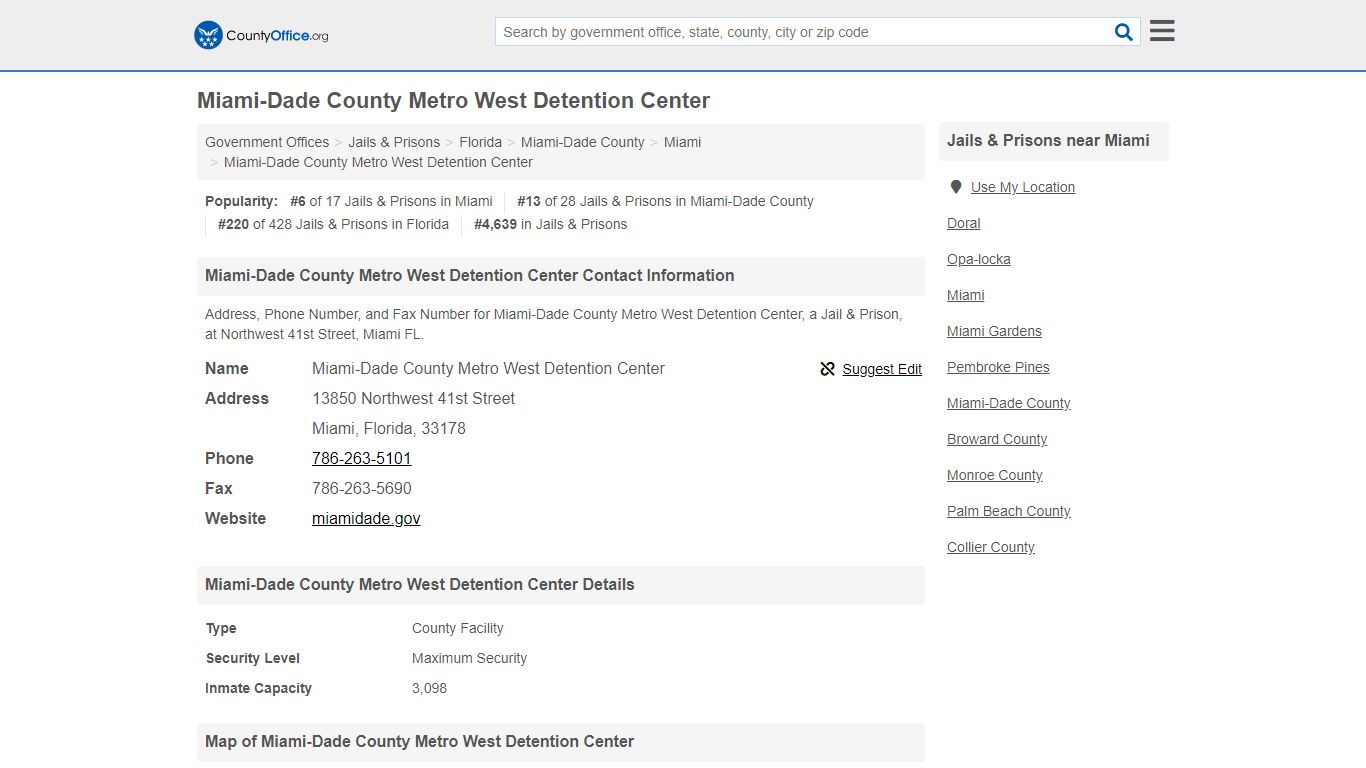 Miami-Dade County Metro West Detention Center